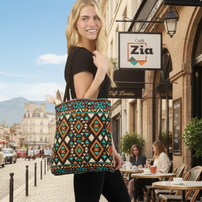 Bolsa Tote Estilo sudoeste geométrico moderno (Criador carregado)