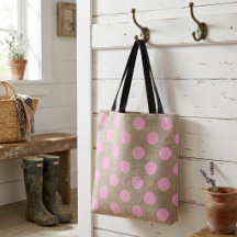 Estilo Vintage Bolinhas Rosa em Burel