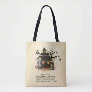 Bolsa Tote Estilo vitoriano - Truque de Halloween ou Trag de 