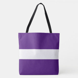 Bolsa Tote Estirpes Náuticas Brancas Roxas Amplas e Roxas Br