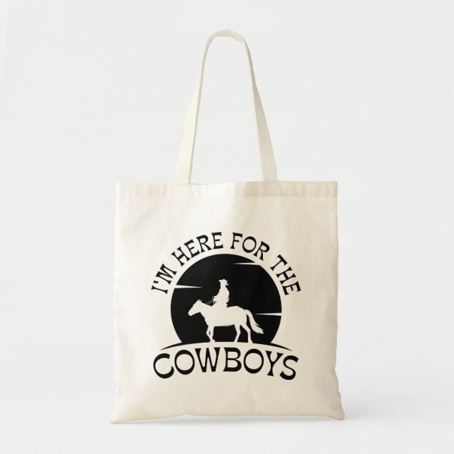 Bolsa Tote Estou aqui pelos cowboys (Frente)