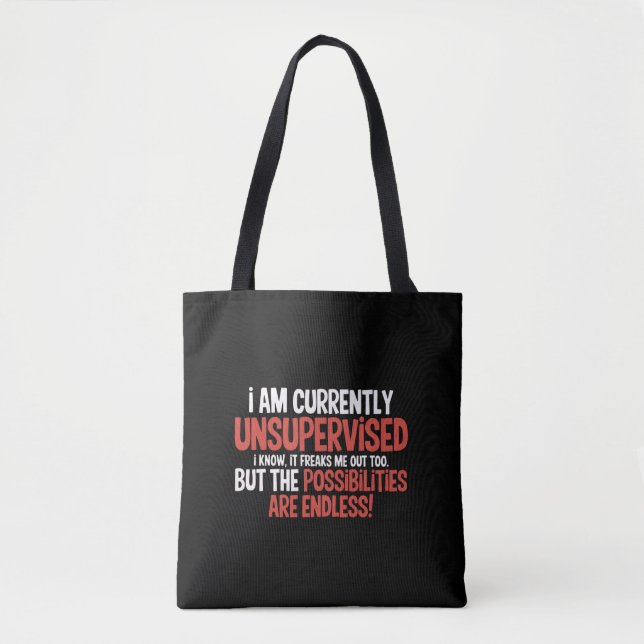 Bolsa Tote Estou Atualmente Sem Supervisão Sarcástico Humorís (Frente)