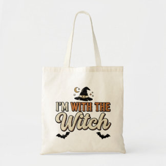 Bolsa Tote Estou Com a Bruxa Halloween
