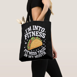 Bolsa Tote Estou Ligado à Aptidão Taco Fitness Na Minha Boca