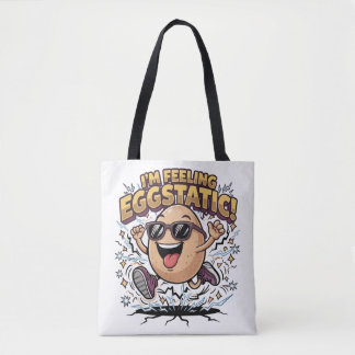 Bolsa Tote Estou me Sentindo Ovicitante – Cartoon de Ovo com