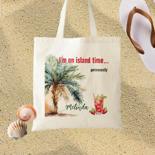 Bolsa Tote Estou na Ilha Time... Praia Personalizada