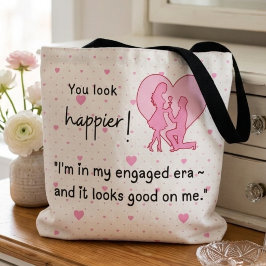 Bolsa Tote Estou na minha era de noivado e fica bem em mim