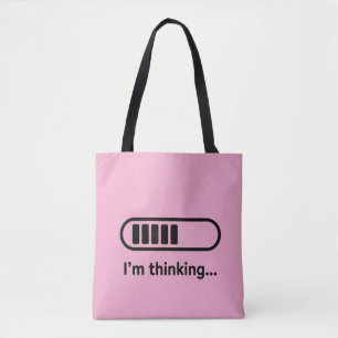 Bolsa Tote Estou Pensando... Barra de Progresso Rosa Minimali