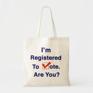 Bolsa Tote Estou registrado para votar
