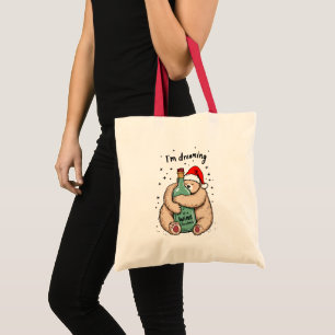 Bolsa Tote Estou sonhando com um Natal de vinho