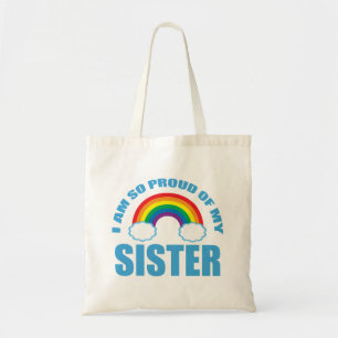 Bolsa Tote Estou tão orgulhoso da minha irmã Orgulho gay do a