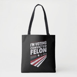 Bolsa Tote Estou votando no Criminoso Condenado Trump 2024