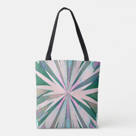 Bolsa Tote Estouro de Cor Abstrata Verde, Roxa e Azul