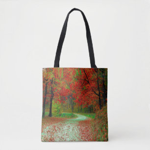 BOLSA TOTE ESTRADA FLORESTA ÁRVORES BOTÂNICA NATUREZA PAISAGE