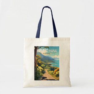 Bolsa Tote Estrada para Hana Maui Hawaii Viagem Art Vintage