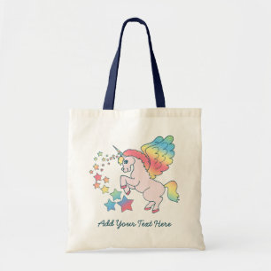 Bolsa Tote Estrela cor-de-rosa do arco-íris do unicórnio