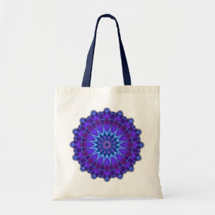 Bolsa Tote Estrela da mandala no azul