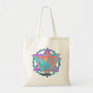 Bolsa tote Estrela de Davi Azul Multicolor