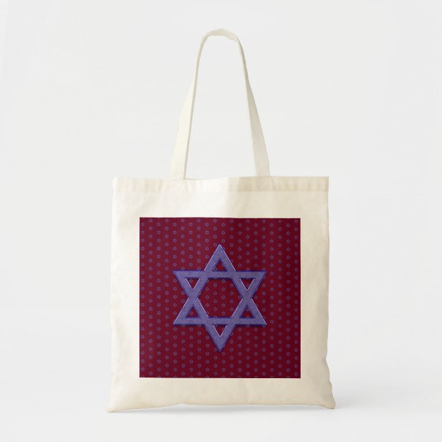 Bolsa Tote Estrela de Davi roxa sem emendas (Frente)