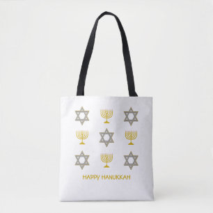 Bolsa Tote Estrela de David Menorah HANUKKAH
