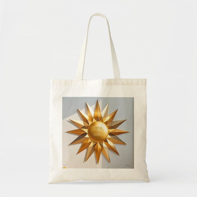Bolsa Tote Estrela de ouro erguida e brilhante (Frente)