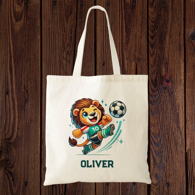 Bolsa Tote Estrela do Futebol Leão Fofo (Criador carregado)