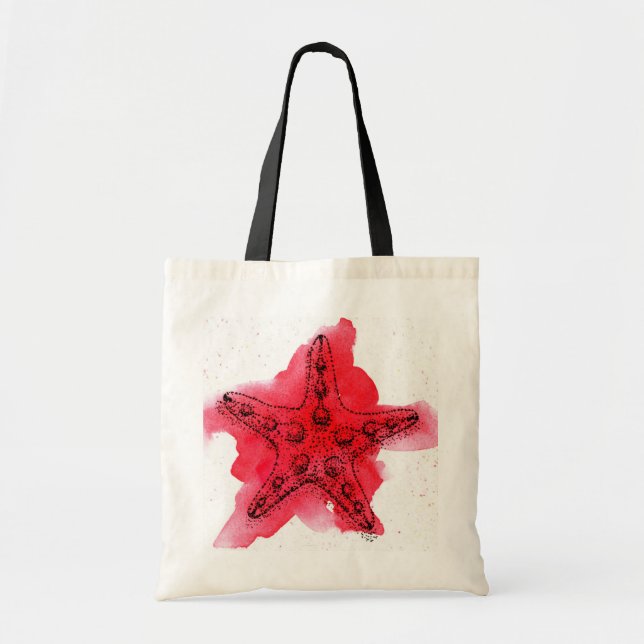 Bolsa Tote Estrela do mar da aguarela (Frente)