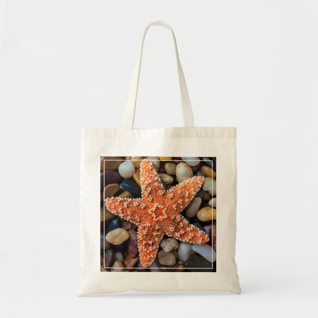 Bolsa Tote Estrela do mar em rochas (Frente)