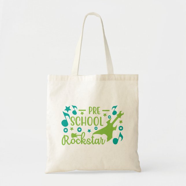 Bolsa Tote estrela do rock pré-escolar (Frente)