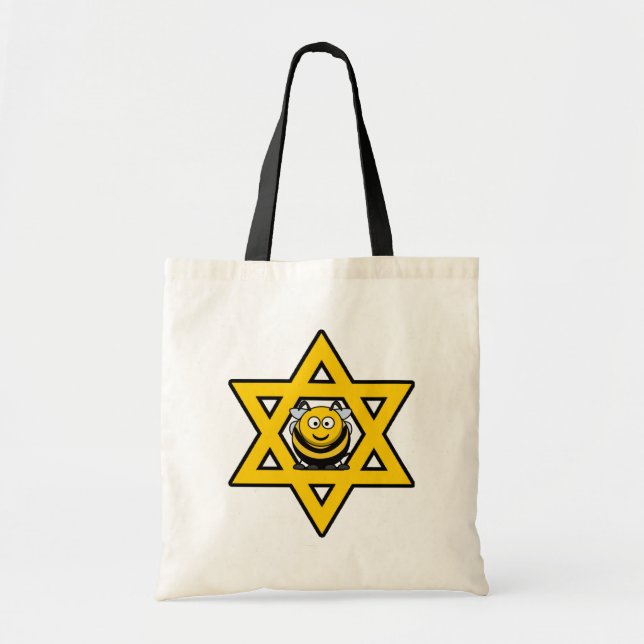 Bolsa Tote Estrela Judaica de David com Abelha Mel (Frente)