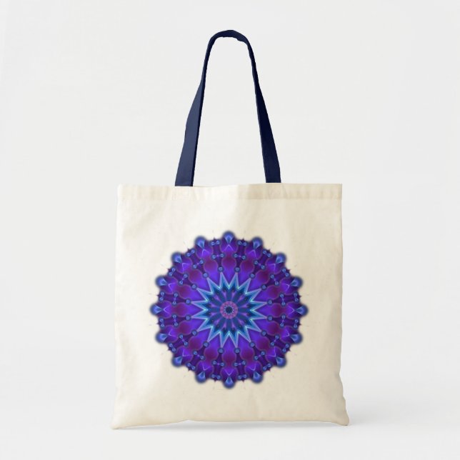 Bolsa Tote Estrela Mandala em azul (Frente)