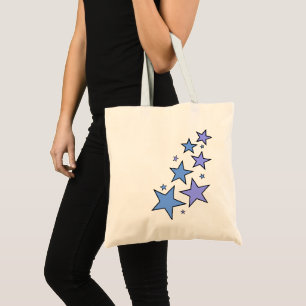 Bolsa Tote Estrelas azuis e roxas