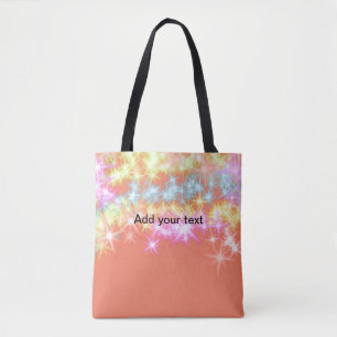 Bolsa Tote Estrelas cintilantes simples vermelho azul verde a