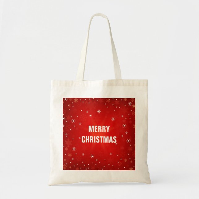 Bolsa Tote Estrelas de Natal Desorativas Personalizadas Verme (Frente)