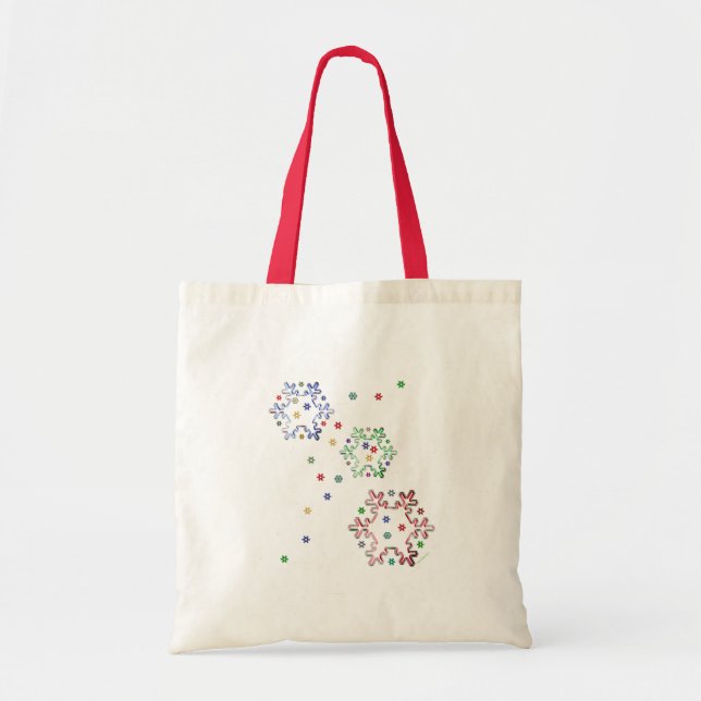 Bolsa Tote Estrelas do Floco de Neve de Natal (Frente)