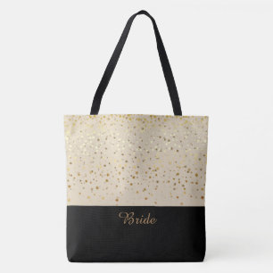 Bolsa Tote Estrelas douradas bege & pequenos da sacola da