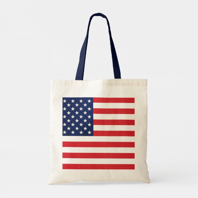 Bolsa Tote Estrelas e faixas de bandeira Patriótica Americana (Verso)