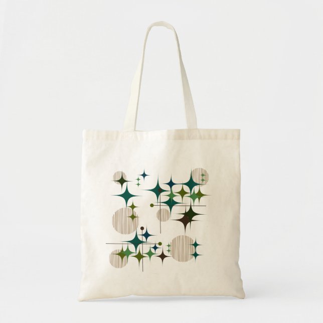 Bolsa Tote Estrelas e Globos Modernos de Meados do Século 1 (Frente)
