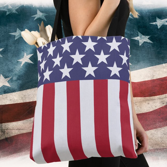 Bolsa Tote Estrelas e Stripes Bandeira Americana (Criador carregado)