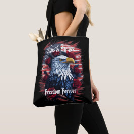 Bolsa Tote Estrelas Listras Liberdade Águia Bandeira American
