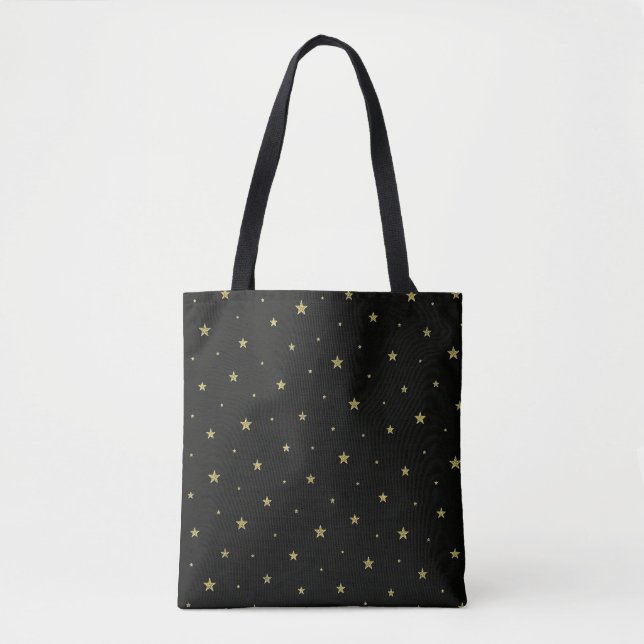Bolsa Tote Estrelas Negras e Douradas (Frente)