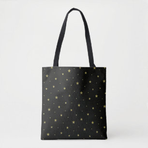 Bolsa Tote Estrelas pretas e douradas