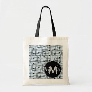Bolsa Tote Estrelas Preto e Azul Nome Biblioteca Livros