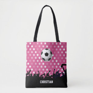 Bolsa Tote Estrelas rosa - Bola de Futebol e Ventiladores