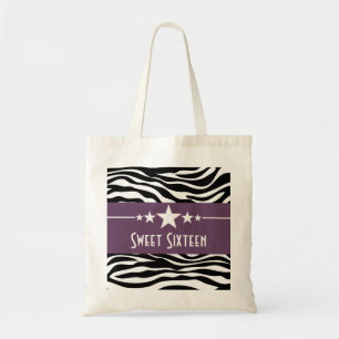 Bolsa Tote Estrelas Roxas Zebra Impressão Docente 16 Bag