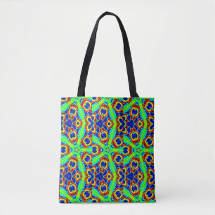 Bolsa Tote estrelas verdes geométrico floral
