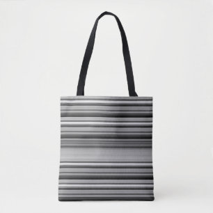 Bolsa Tote Estrias de cinzas negras brancas