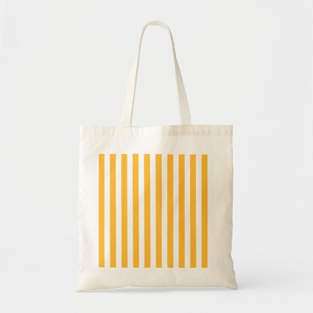 Bolsa Tote Estrias de doces, amarelas e brancas, ensolaradas (Frente)