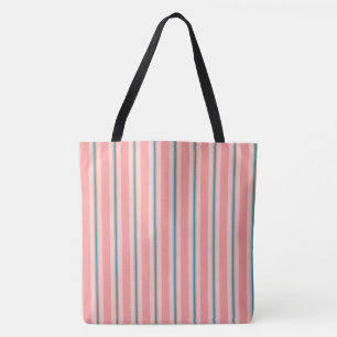 Bolsa Tote Estrias de Verão - corais e turquesas