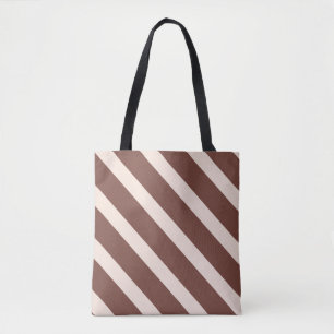 Bolsa Tote Estrias design chocolate natural cor-de-rosa pálid